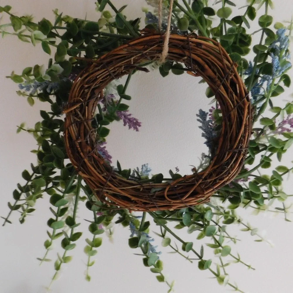 Wire Vine Wreath, Neutral‎ Greenery, Candle Ring, Mini, Cabinet, Mirror Wreath